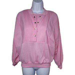 Pink JUMP USA 80s Sweatshirt Faux Tank Top Vintage Medium Womens